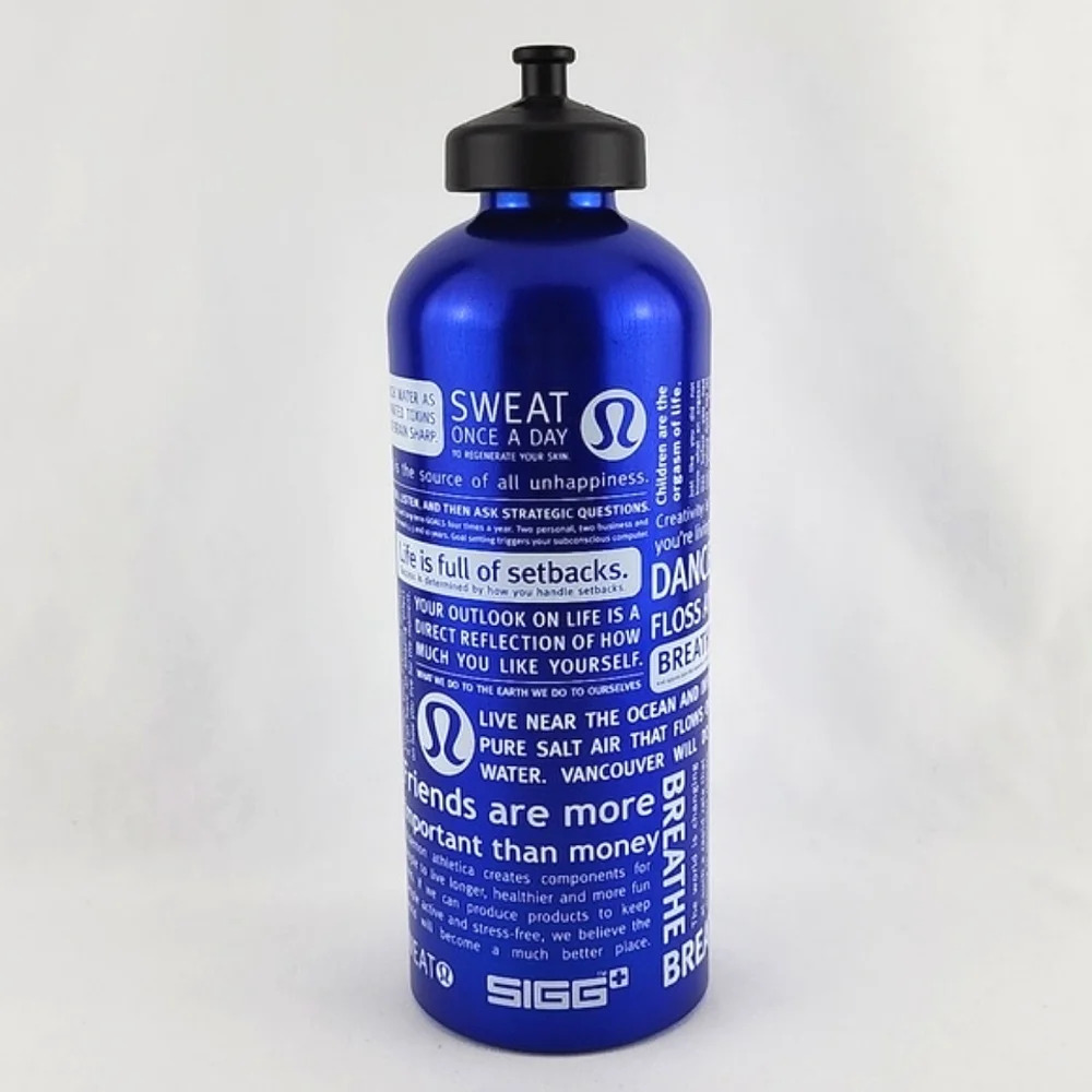 Lululemon Sigg Blue White Aluminum Water Bottle (1L)
